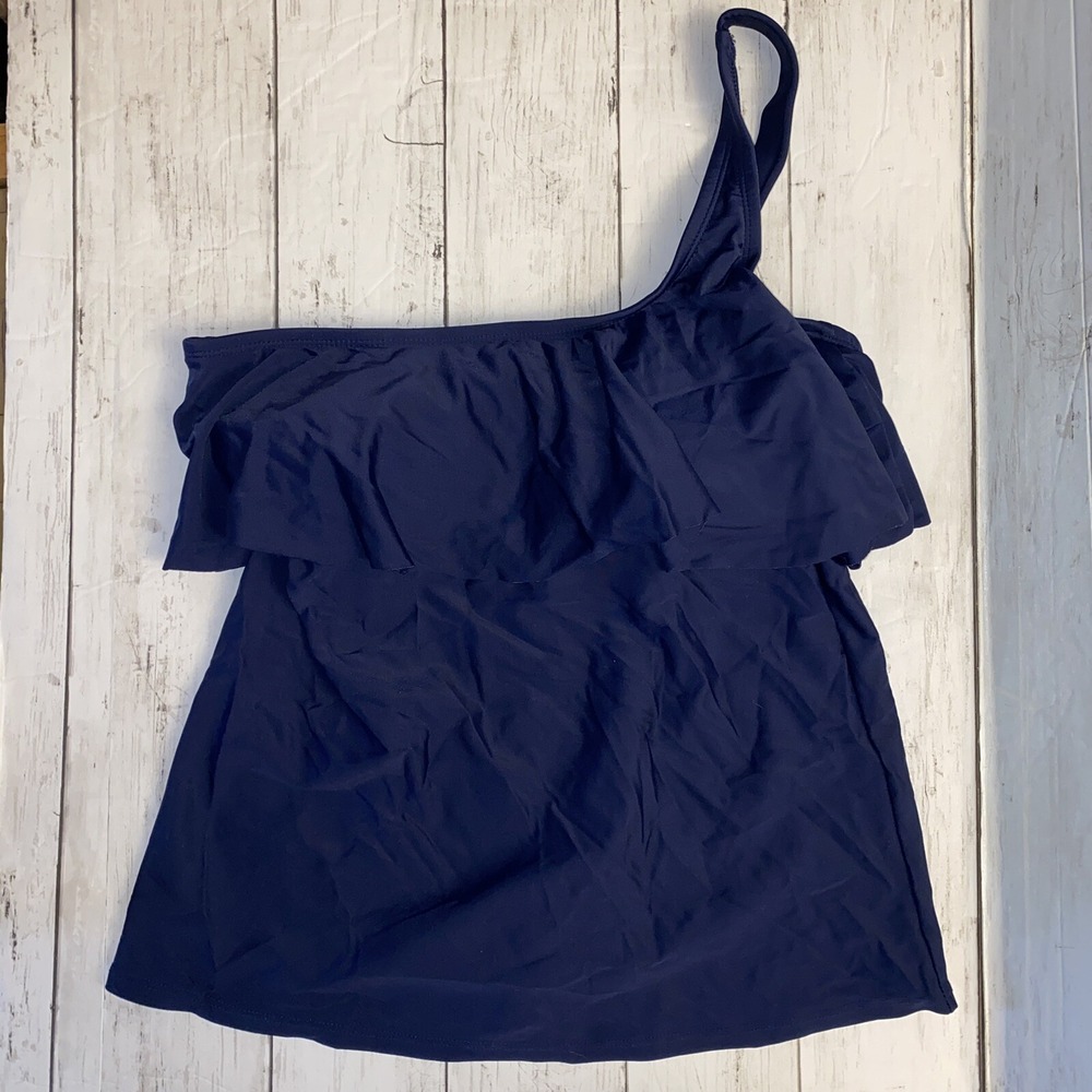 Kona Sol Tankini‎ Womens Small Navy Blue Solid Bikini Swimsuit Top Target NEW S